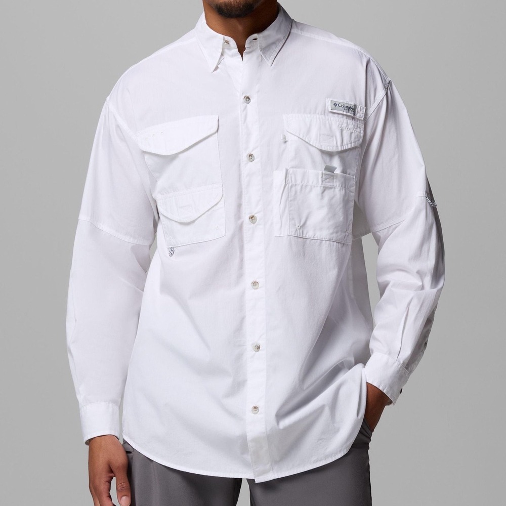 NWT Columbia PFG Bonehead Graphic‎ Long Sleeve Shirt White Redfish Back XL